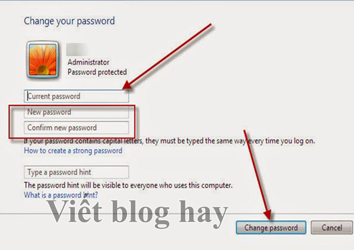 Cách cài mật khẩu máy tính Win 7 - Bước 5