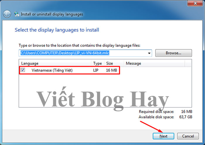 Cách chuyển ngôn ngữ máy tính sang tiếng Việt Window 7 - Bước 3,1