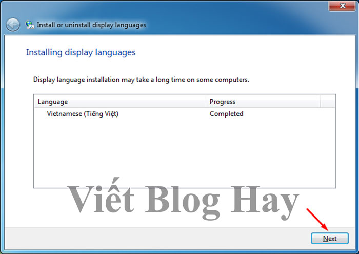 Cách chuyển ngôn ngữ máy tính sang tiếng Việt Window 7 - Bước 3