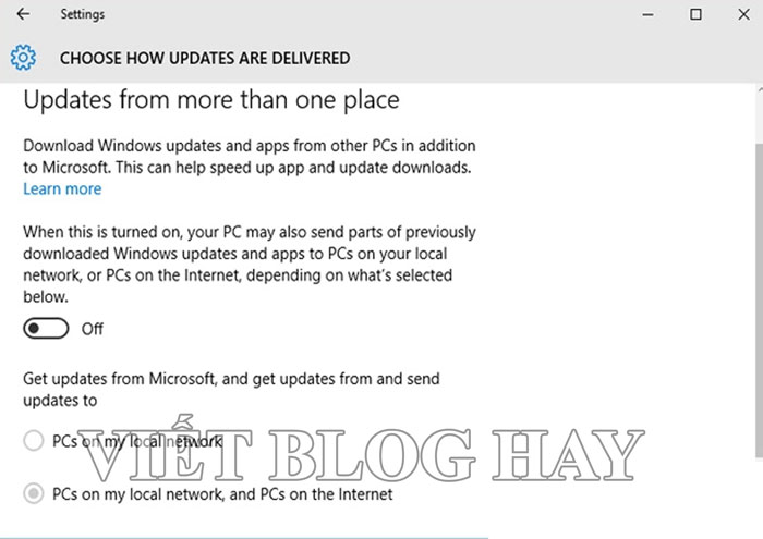 Hướng dẫn cách tắt Window update win 10 qua máy ngang hàng