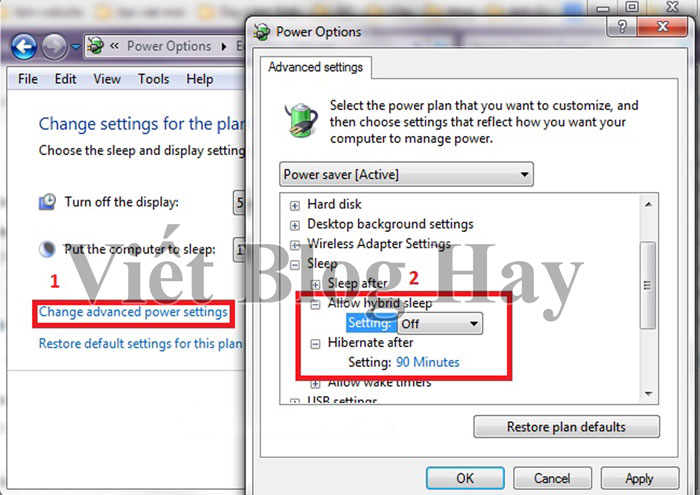 Tắt chế độ ngủ đông Win 7 - Bước 3