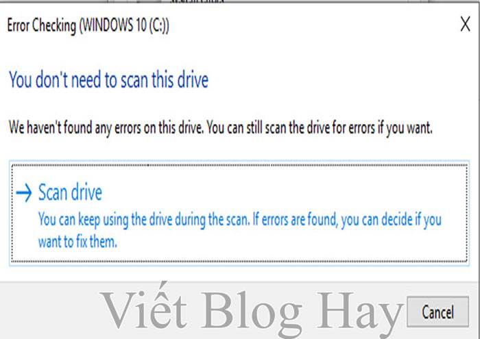 Xoá bỏ file cứng đầu bằng Repairing Disk Errors trên Windows - Bước 5