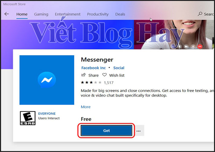 Cách cài đặt Messenger cho máy tính bằng cửa hàng Micosoft - Bước 2