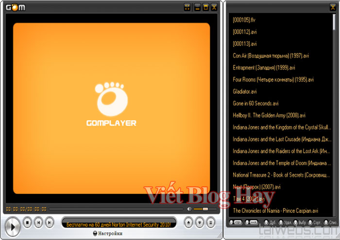 Phần mềm nghe nhạc miễn phí Gom Player