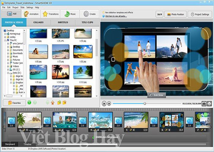 Tổng hợp phần mềm làm video miễn phí - SmartShow