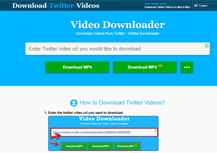 Cách tải video trên web bằng DownloadTwitterVideo.com