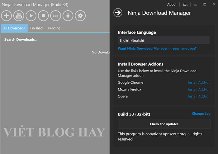 Phần mềm download miễn phí Ninja Download Manager