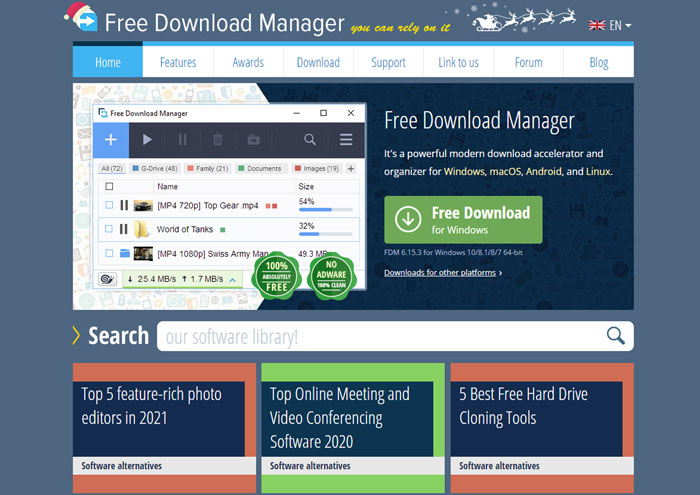Tải video bằng phần mềm Free Download Manager
